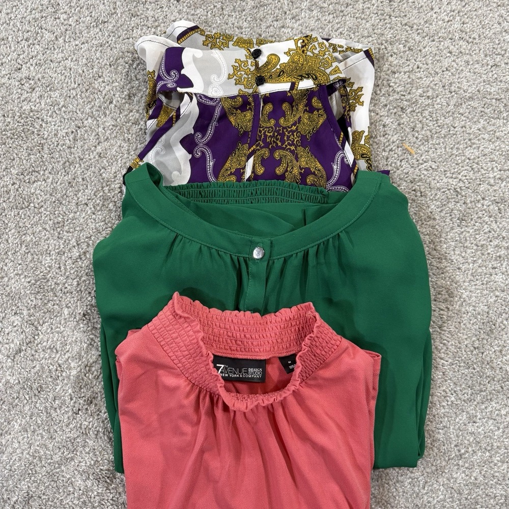 7th Avenue Design Studio Women's Blouse Lot Size‎ M Paisley Career Office Tops